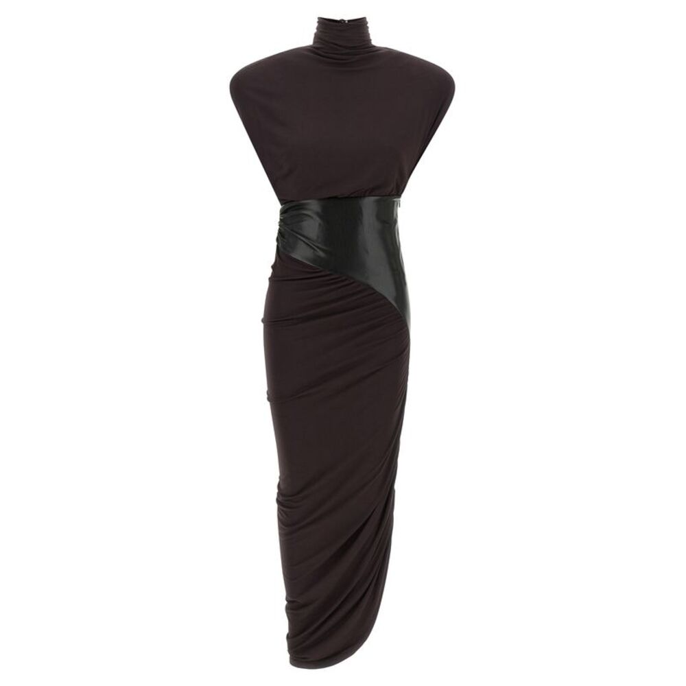 The Andamane Bordeaux Viscose Midi Women's Dress